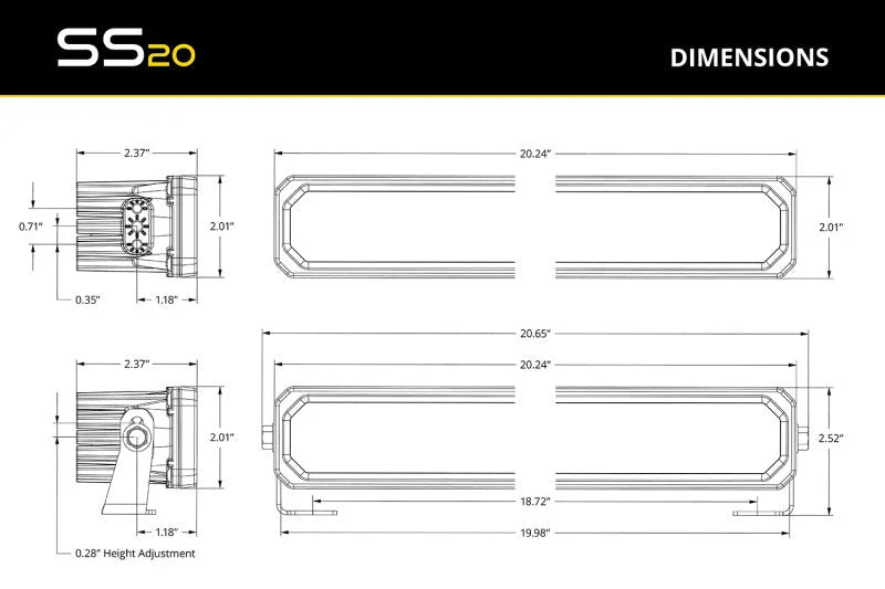 Diode Dynamics SS20 Pro Yellow Combo Standard ABL (one) - Additional View 5