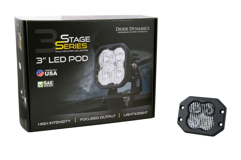 Diode Dynamics SS3 Sport ABL - White SAE Fog Flush (Single) - Additional View 7