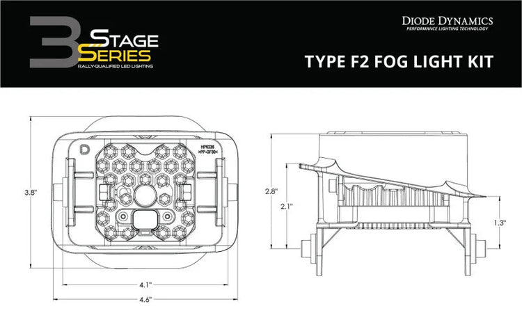 Diode Dynamics SS3 Sport Type F2 Kit ABL - Side View
