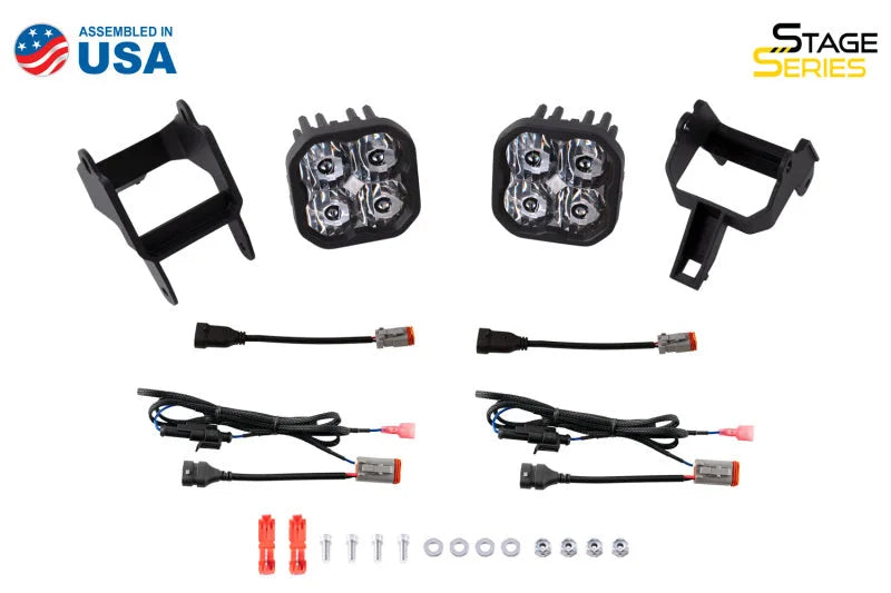 Diode Dynamics SS3 Sport Type SDX Kit ABL - Yellow SAE Fog - Back View
