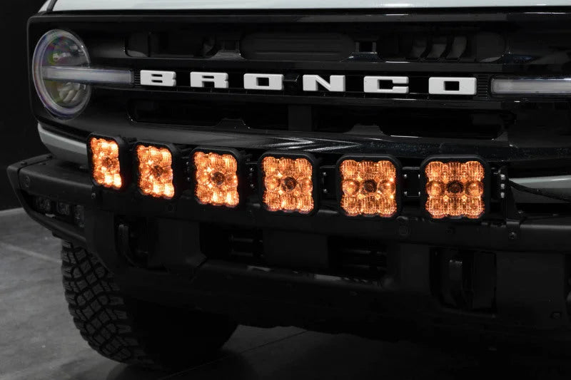 Diode Dynamics SS5 6-Pod CrossLink Grille Lightbar Kit Sport - Yellow Combo fits 2021-2025 Ford Bronco - Additional View 8