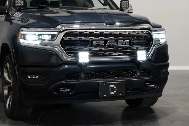 Diode Dynamics SS5 Bumper LED Pod Light Kit for 2019-Present Ram - Yellow Pro Driving - Side View