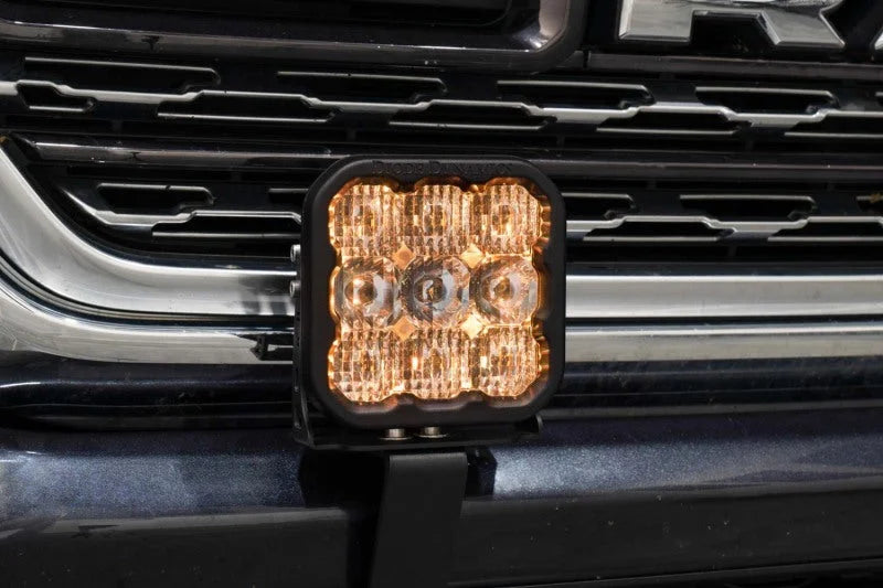 Diode Dynamics SS5 Bumper LED Pod Light Kit for 2019-Present Ram Sport - White Driving - Installation View