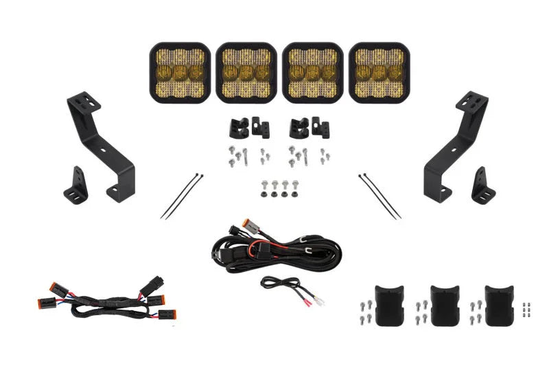 Diode Dynamics SS5 Grille CrossLink Lightbar Kit for 2019-Present Ram - Yellow Pro Combo - Main Product View