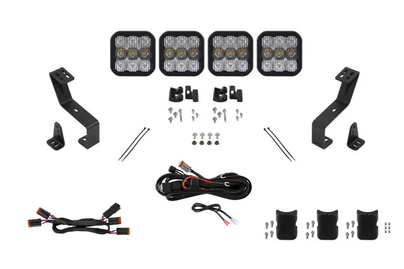 Diode Dynamics SS5 Grille CrossLink Lightbar Kit for 2019-Present Ram Sport - White Combo - Main Product View