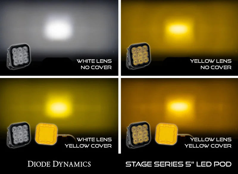 Diode Dynamics SS5 LED Pod Cover - Yellow - Installation View