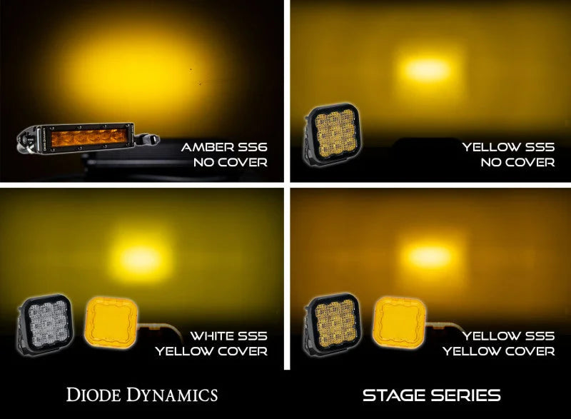 Diode Dynamics SS5 LED Pod Cover - Yellow - Additional View 5