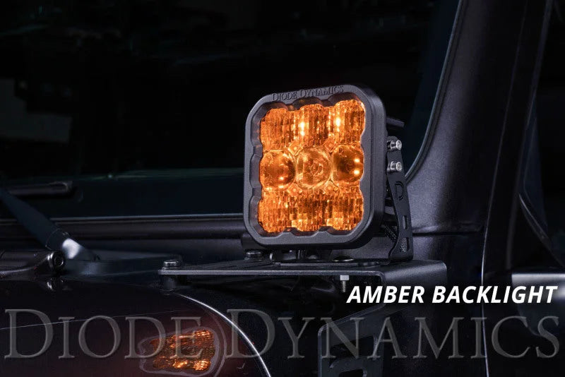 Diode Dynamics SS5 LED Pod Pro - Yellow Spot (Pair) - Back View