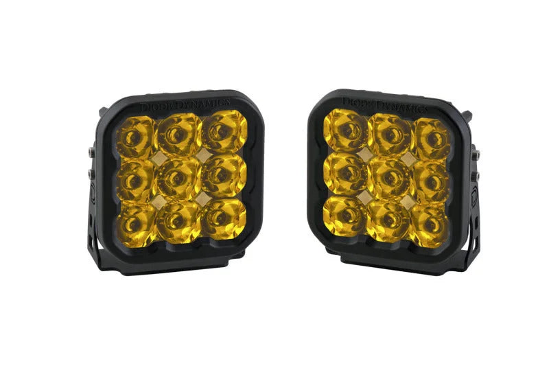 Diode Dynamics SS5 LED Pod Sport - Yellow Spot (Pair) - Main Product View