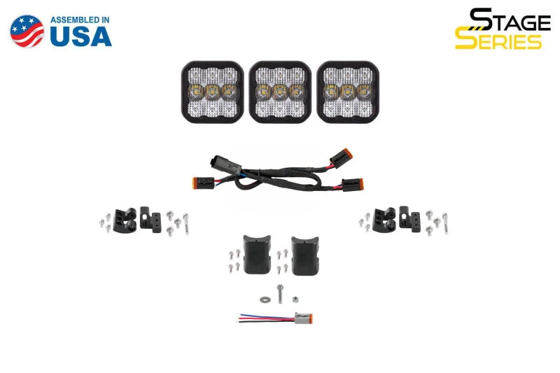 Diode Dynamics SS5 Pro Universal CrossLink 3-Pod Lightbar - White Combo - Additional View 6