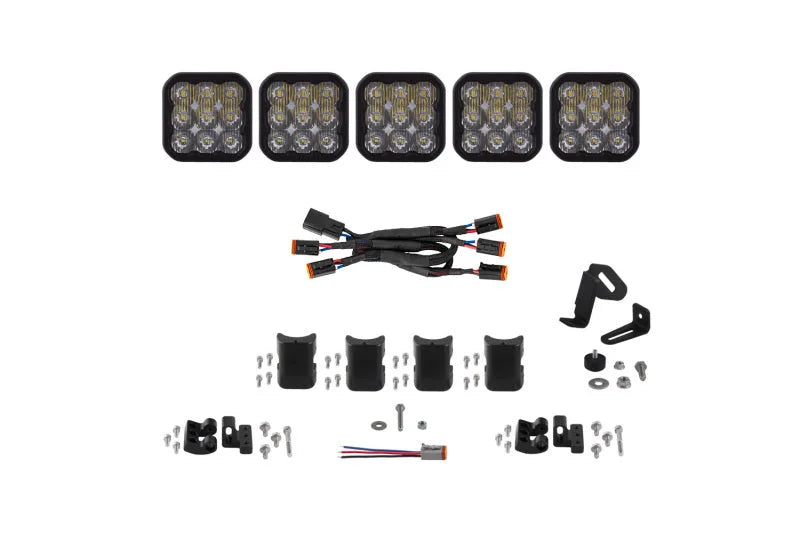 Diode Dynamics SS5 Pro Universal CrossLink 5-Pod Lightbar - White Driving - Main Product View