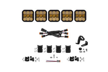 Load image into Gallery viewer, Diode Dynamics SS5 Pro Universal CrossLink 5-Pod Lightbar - Yellow Combo - Main Product View