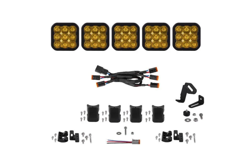 Diode Dynamics SS5 Pro Universal CrossLink 5-Pod Lightbar - Yellow Driving - Main Product View