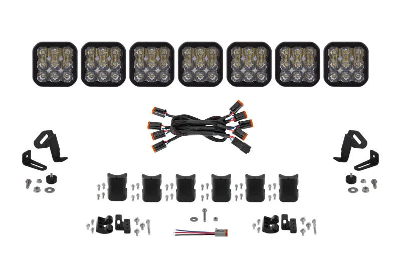 Diode Dynamics SS5 Pro Universal CrossLink 7-Pod Lightbar - White Driving - Main Product View