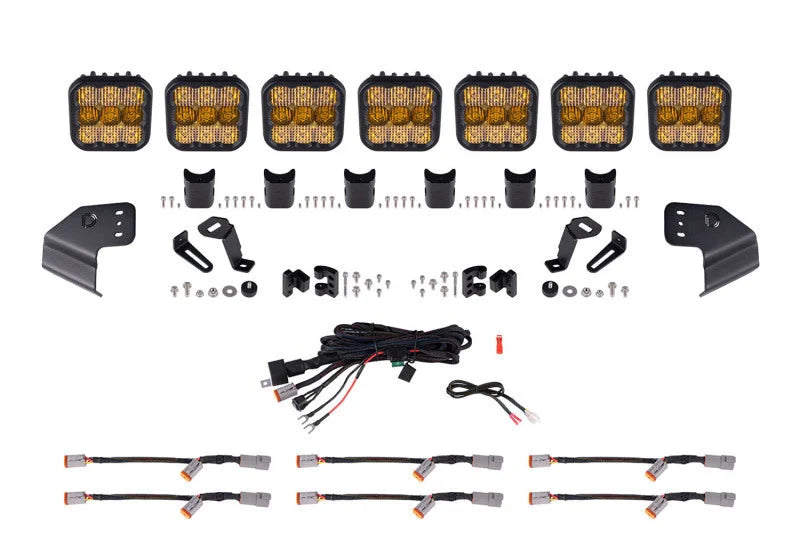 Diode Dynamics SS5 Sport CrossLink Windshield - Yellow Combo Lightbar Kit fits 2021-2025 Ford Bronco - Main Product View
