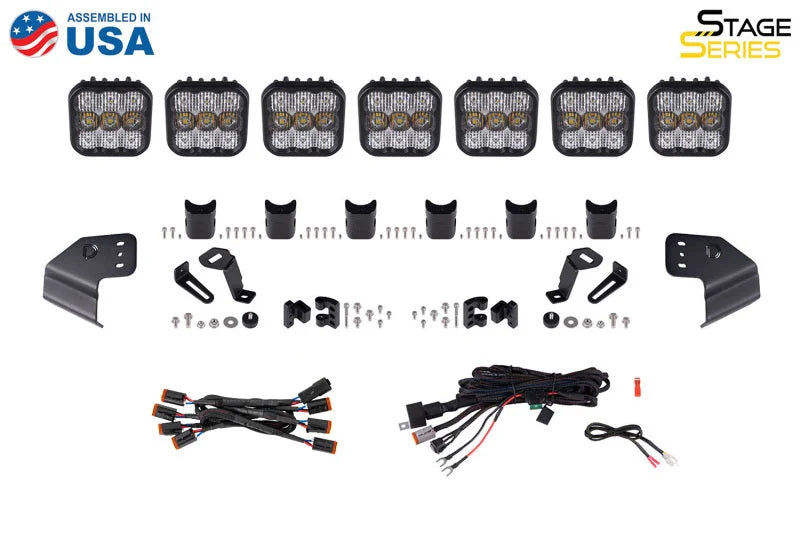 Diode Dynamics SS5 Sport CrossLink Windshield - Yellow Combo Lightbar Kit fits 2021-2025 Ford Bronco - Back View