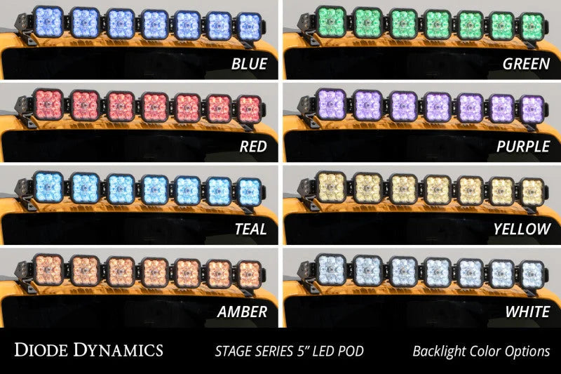 Diode Dynamics SS5 Sport CrossLink Windshield - Yellow Combo Lightbar Kit fits 2021-2025 Ford Bronco - Additional View 6