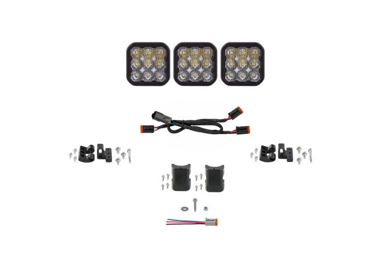 Diode Dynamics SS5 Sport Universal CrossLink 3-Pod Lightbar - White Driving - Main Product View