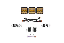 Load image into Gallery viewer, Diode Dynamics SS5 Sport Universal CrossLink 3-Pod Lightbar - Yellow Combo - Main Product View