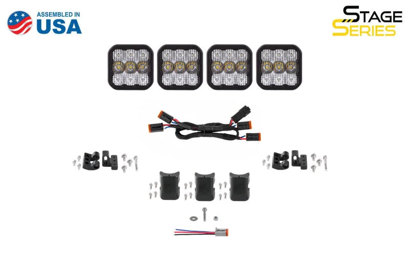 Diode Dynamics SS5 Sport Universal CrossLink 4-Pod Lightbar - White Combo - Installation View