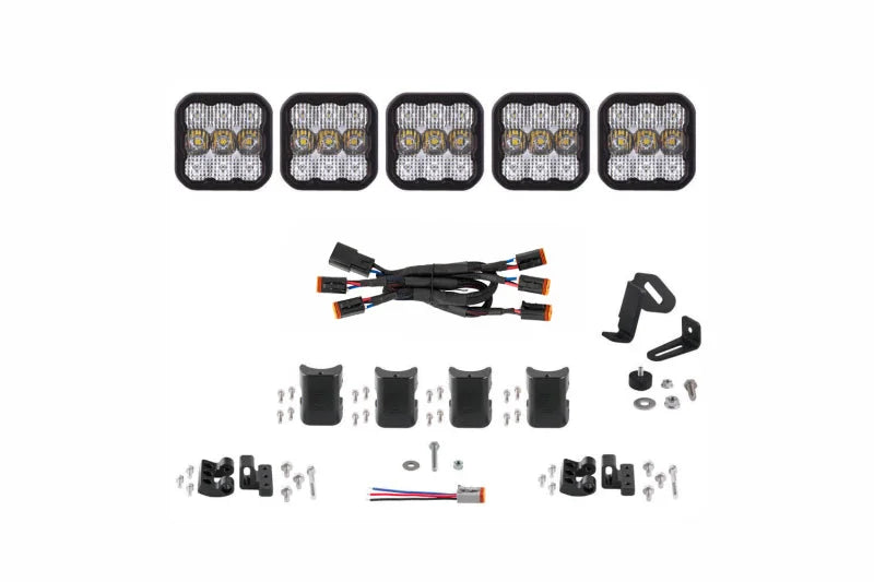 Diode Dynamics SS5 Sport Universal CrossLink 5-Pod Lightbar - White Combo - Main Product View