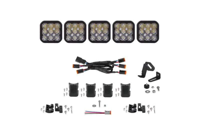Diode Dynamics SS5 Sport Universal CrossLink 5-Pod Lightbar - White Driving - Main Product View