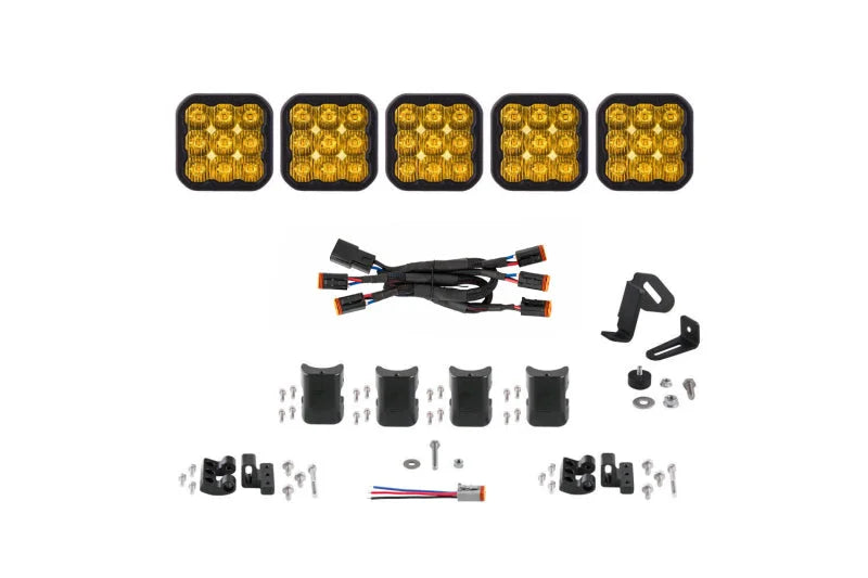 Diode Dynamics SS5 Sport Universal CrossLink 5-Pod Lightbar - Yellow Driving - Main Product View