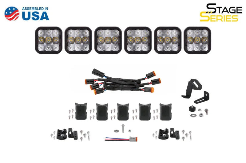 Diode Dynamics SS5 Sport Universal CrossLink 6-Pod Lightbar - White Combo - Additional View 6