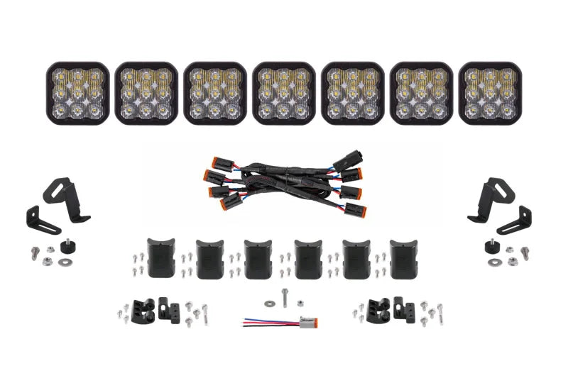 Diode Dynamics SS5 Sport Universal CrossLink 7-Pod Lightbar - White Driving - Main Product View