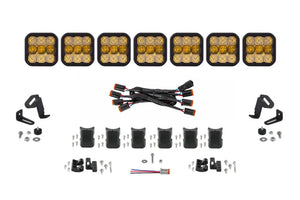 Diode Dynamics SS5 Sport Universal CrossLink 7-Pod Lightbar - Yellow Combo - Main Product View