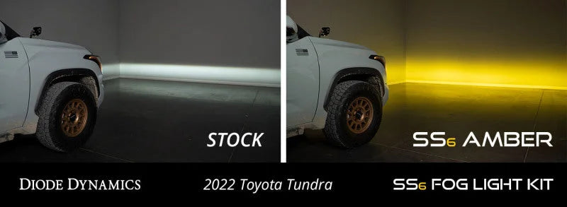 Diode Dynamics SS6 LED Fog Light Kit - Amber Wide fits 2023-2026 Toyota Sequoia / 2022-2024 Toyota Tundra - Main Product View