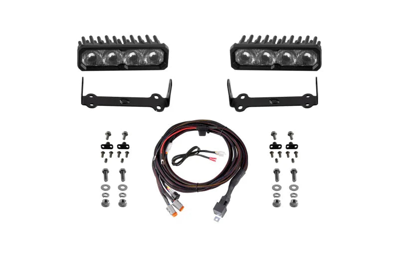 Diode Dynamics SS6 Sport LED Kit Yellow Driving 3000K fits 2014-2024 Toyota 4RUNNER - Side View