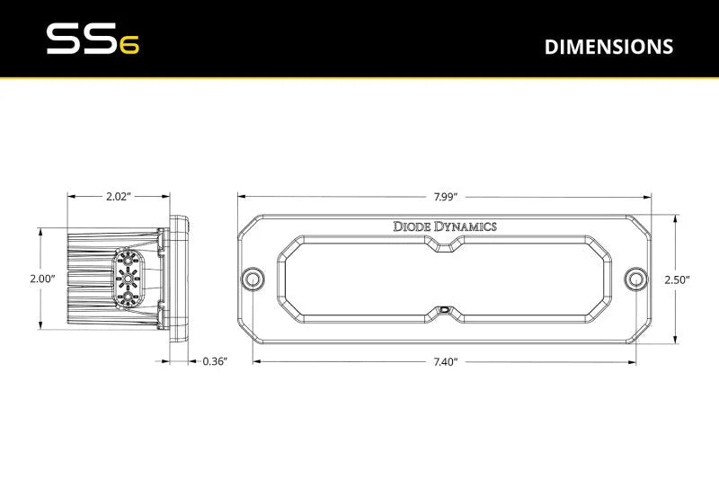 Diode Dynamics SS6 Sport White Flood Flush RBL (single) 6000K - Additional View 6