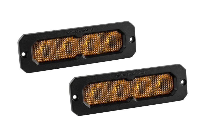 Diode Dynamics SS6 Sport Yellow Flood Flush ABL (pair) 3000K - Main Product View