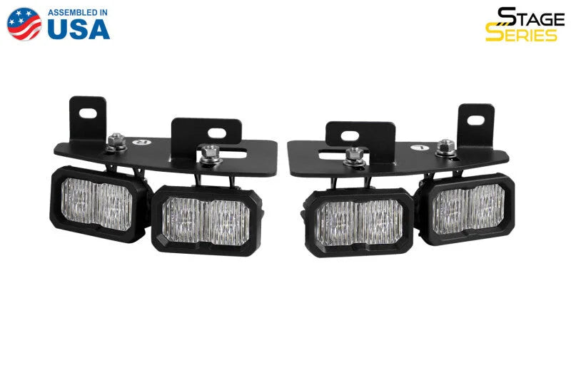 Diode Dynamics SSC2 LED Fog Pocket Kit for 2019-Present Ram - White Sport - Back View