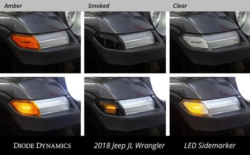 Diode Dynamics Sidemarkers Clear fits 2020-2024 Jeep Gladiator / Wrangler - Installation View