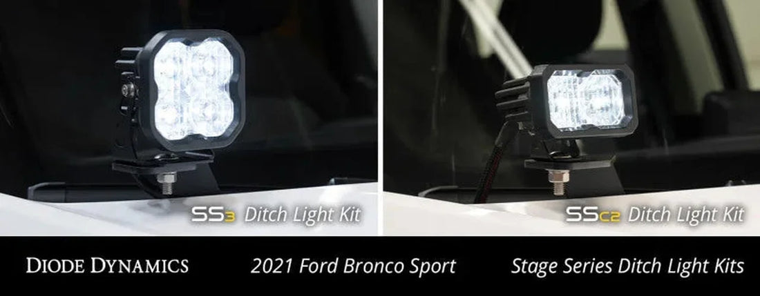 Diode Dynamics 2021 Ford Bronco Stage Series 2in LED Ditch Light Kit - Sport Yellow Pro Combo - Additional View 6