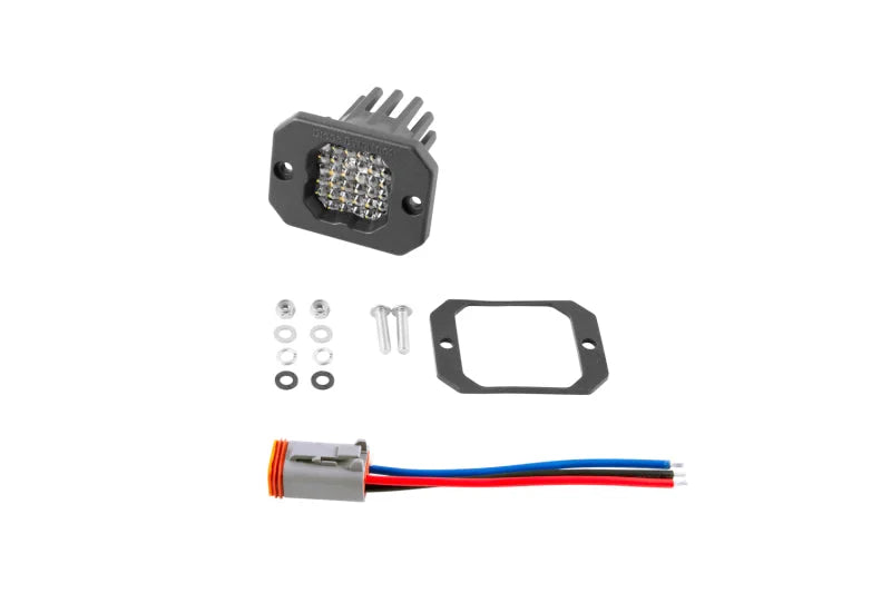 Diode Dynamics Stage Series C1 LED Pod Pro - White Flood Flush RBL Each - Back View
