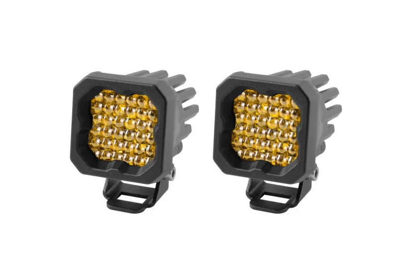 Diode Dynamics Stage Series C1 LED Pod Pro - Yellow Flood Standard ABL (Pair) - Main Product View
