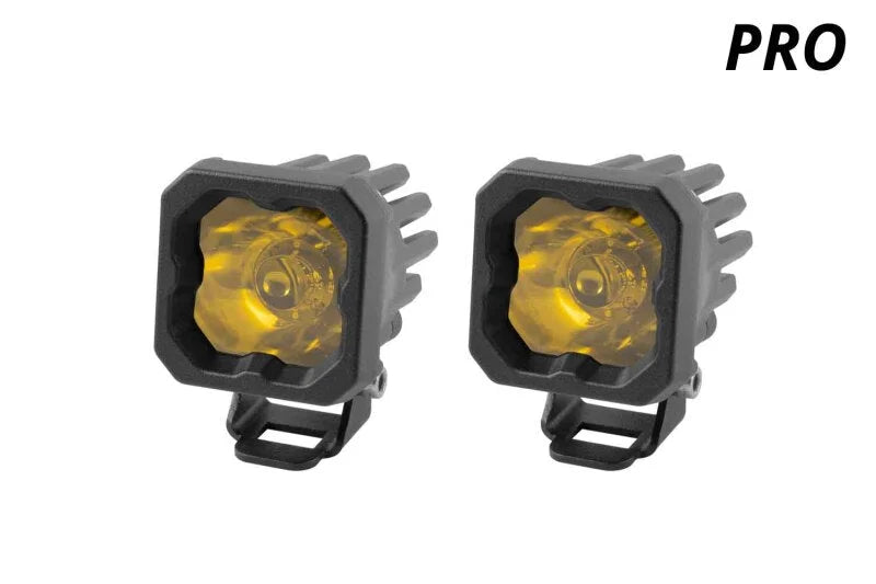 Diode Dynamics Stage Series C1 LED Pod Pro - Yellow Spot Standard ABL (Pair) - Back View