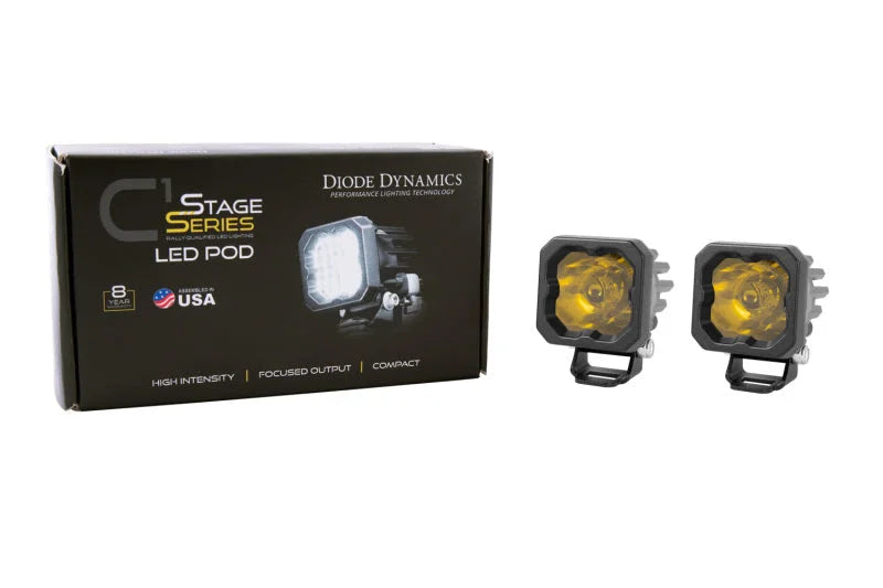 Diode Dynamics Stage Series C1 LED Pod Pro - Yellow Wide Standard ABL (Pair) - Additional View 9