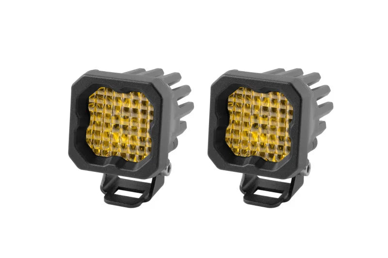Diode Dynamics Stage Series C1 LED Pod Sport - Yellow Wide Standard ABL (Pair) - Main Product View