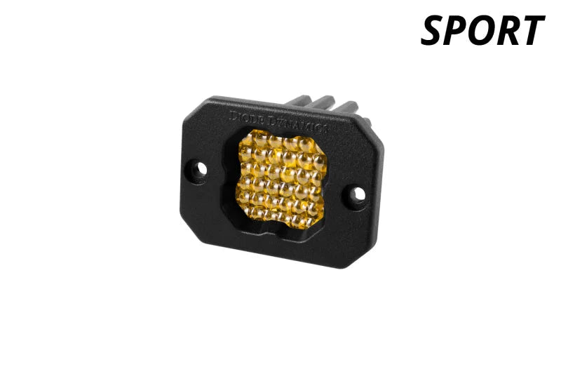 Diode Dynamics Stage Series C1 LED Pod Sport - Yellow Flood Flush ABL Each - Additional View 5