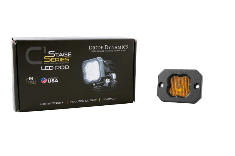 Diode Dynamics Stage Series C1 LED Pod - Yellow SAE Fog Flush ABL Each - Additional View 6