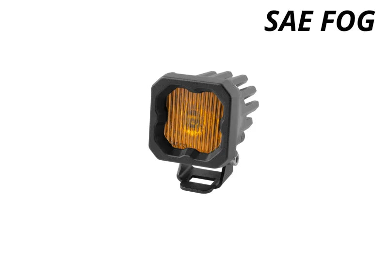 Diode Dynamics Stage Series C1 LED Pod - Yellow SAE Fog Standard ABL Each - Side View