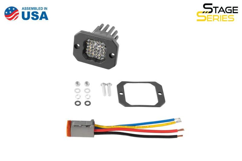 Diode Dynamics Stage Series C1R - White Flood Flush Mount LED Pod (one) - Back View