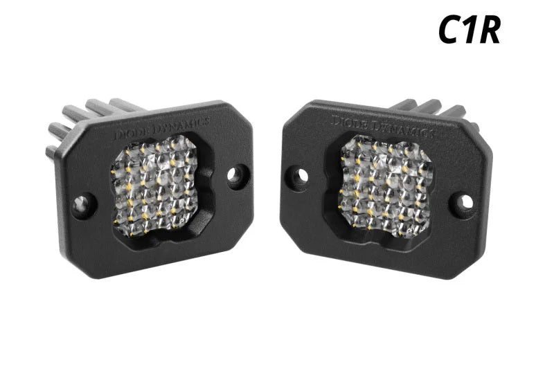 Diode Dynamics Stage Series C1R - White Flood Flush Mount LED Pod (Pair) - Main Product View
