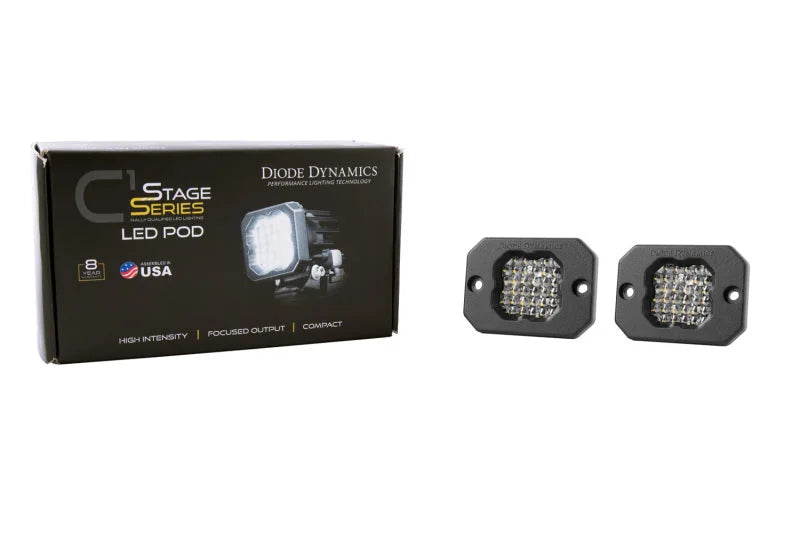 Diode Dynamics Stage Series C1R - White Flood Flush Mount LED Pod (Pair) - Installation View