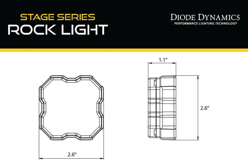 Diode Dynamics Stage Series Rock Light Magnet Mount Adapter Kit (one) - Back View