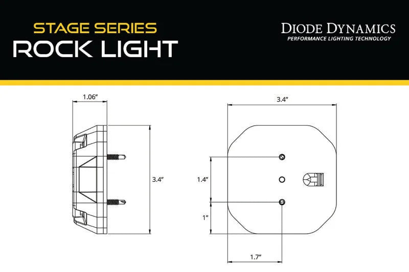 Diode Dynamics Stage Series Rock Light Surface Mount Adapter Kit (one) - Additional View 5